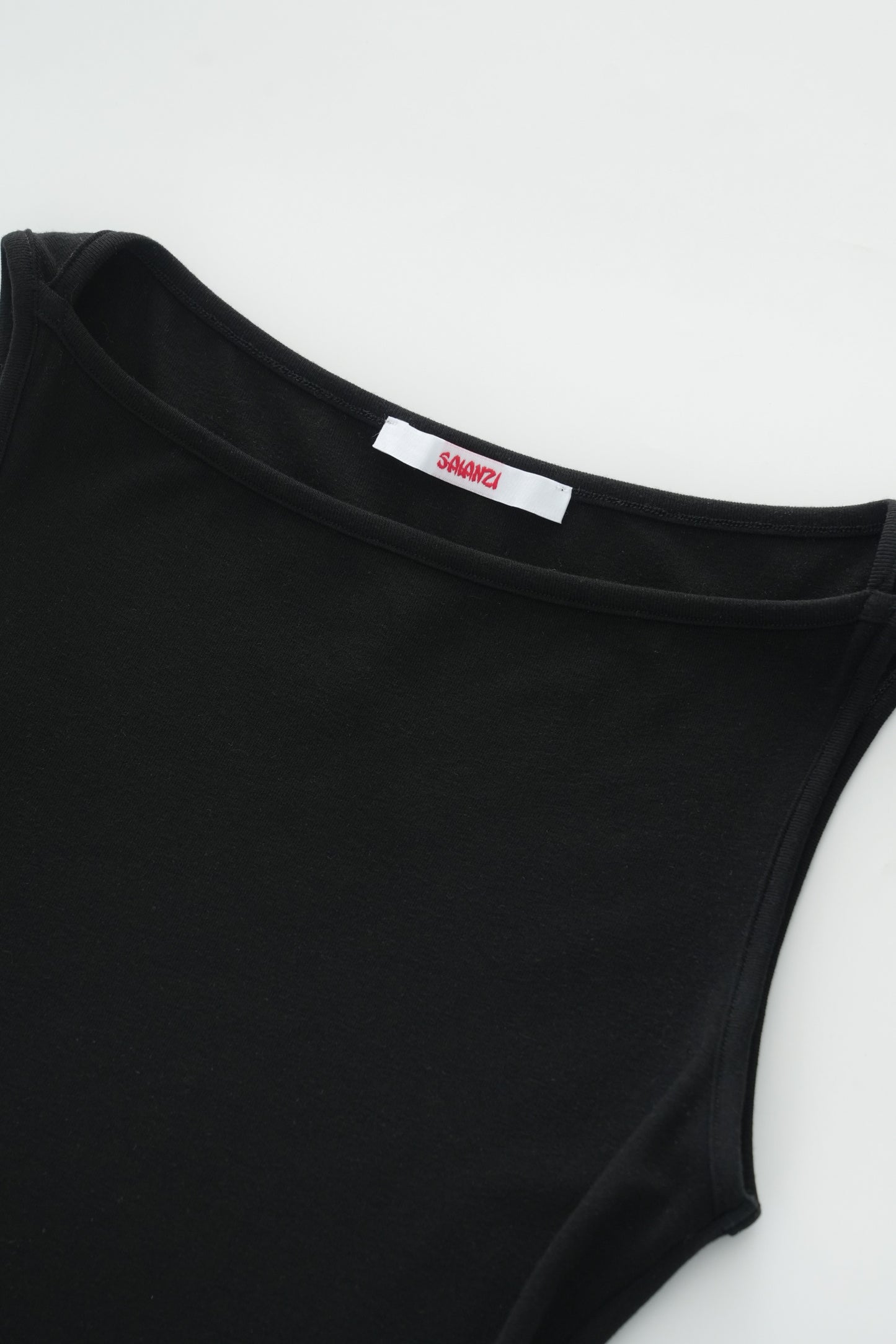 knit boatneck tank top