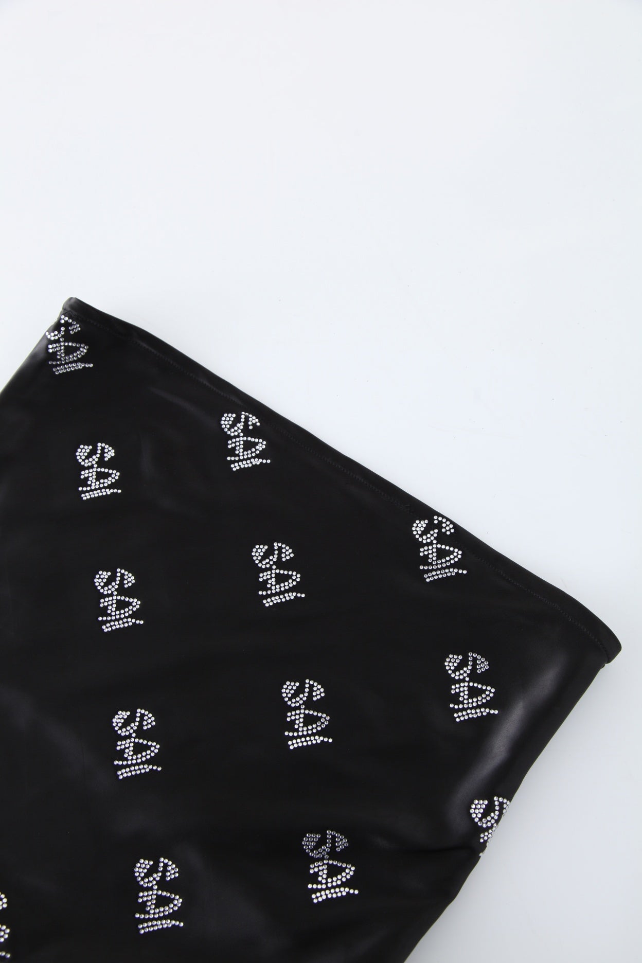 sai logo satin hotfix strapless top