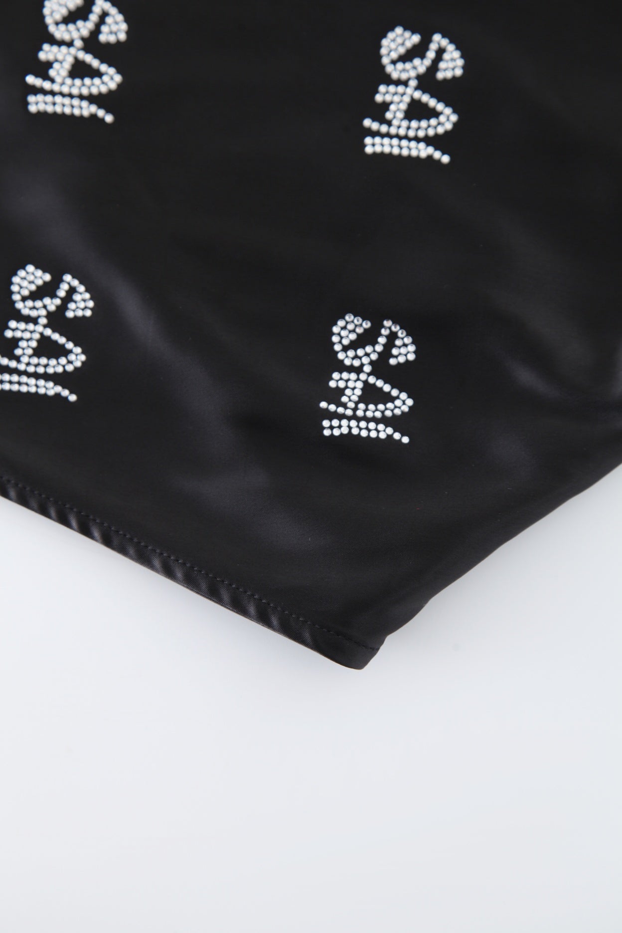 sai logo satin hotfix strapless top